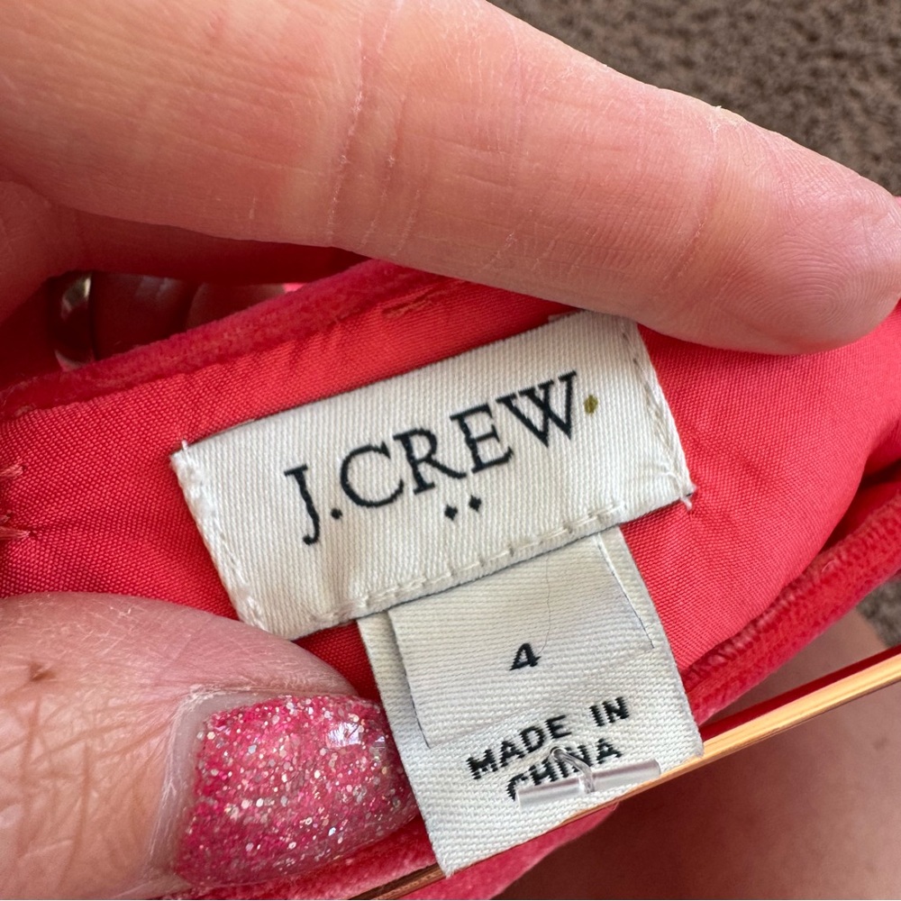 JCrew Coral Salmon Orange Velvet Mini Skirt Size 4 NEW - Picture 5 of 10